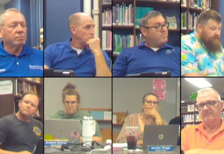 Screenshot/Image taken from the public School Board Meeting stream