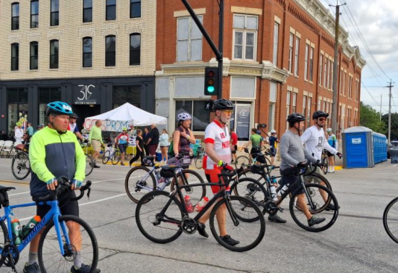 Bicyclists from across the state, country and world passed through Grundy Center on July 23. Photos by Kirbee Bridges