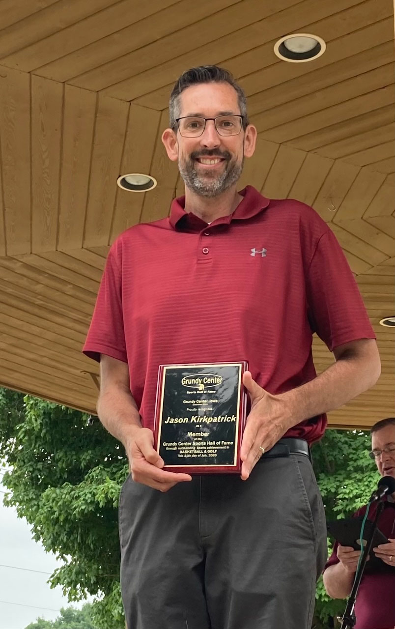 Jason Kirkpatrick was inducted into the Hall of Fame in honor of his accomplishments in basketball and golf.